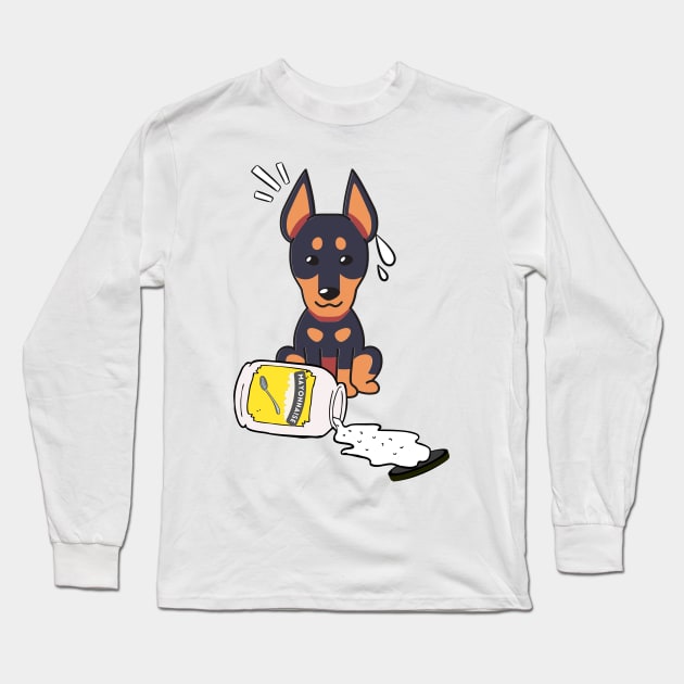 Cute Alsatian spilled mayonnaise Long Sleeve T-Shirt by Pet Station